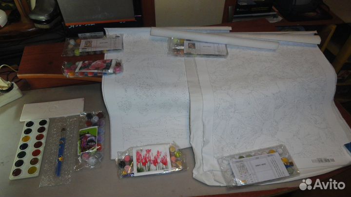 Картины по номерам новые 40х50-6шт.-комплектом