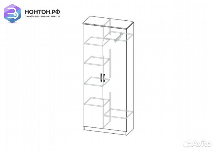 Шкаф двухстворчатый Рио 1 дуб делано / белый с фот