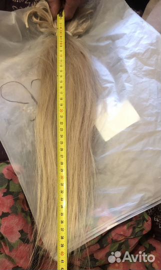 Волосы для наращивания блонд бу 40 см