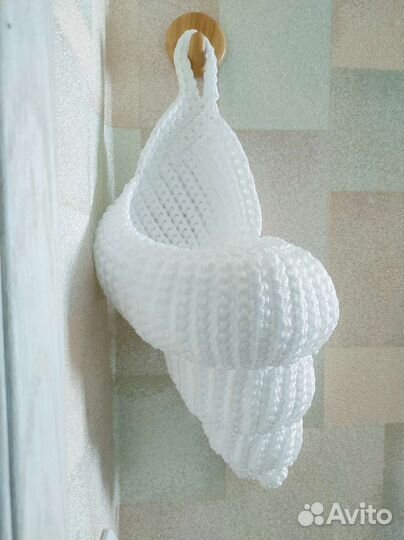 Подвесная корзина-ракушка из полиэфирного шнура