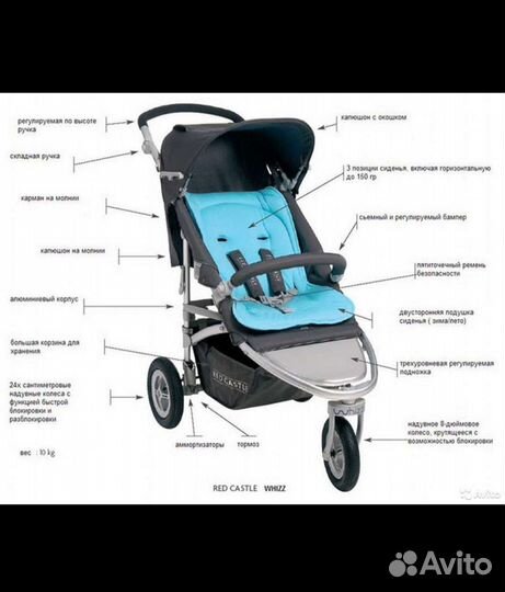 Коляска 3 в 1 Red castle Whizz