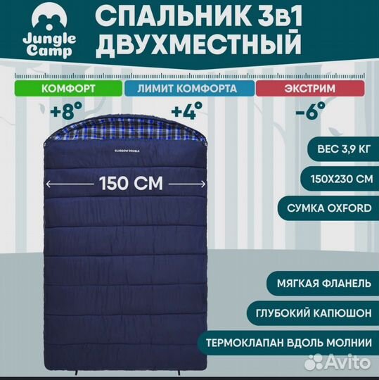Спальный мешок Jungle Camp двухместный