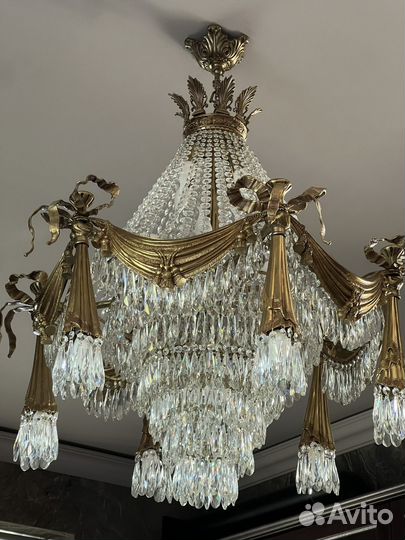 Люстра бронза хрусталь