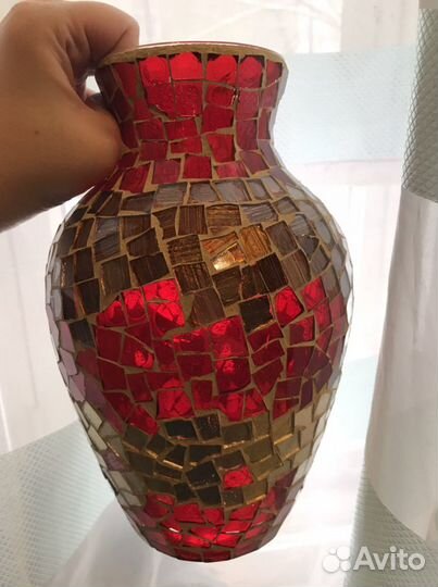 Ваза в технике мозаика, новая 26 см