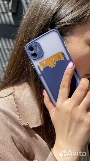 Чехол на Apple iPhone c отделением под карту