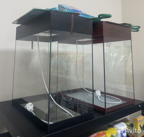 Аквариум новый 30л и 35л с крышкой и подсветкой