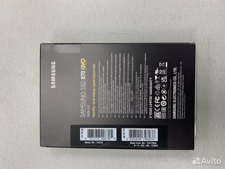 SSD накопитель Samsung 870 QVO 1TB Новый