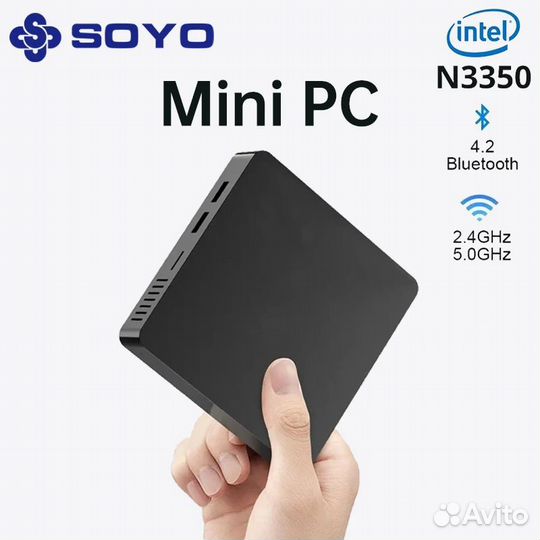 Мини компьютер Soyo M2, Intel Celeron N3350, 6 + 6
