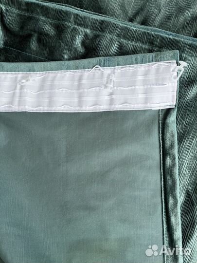 Шторы портьеры блекаут зеленые 240*270