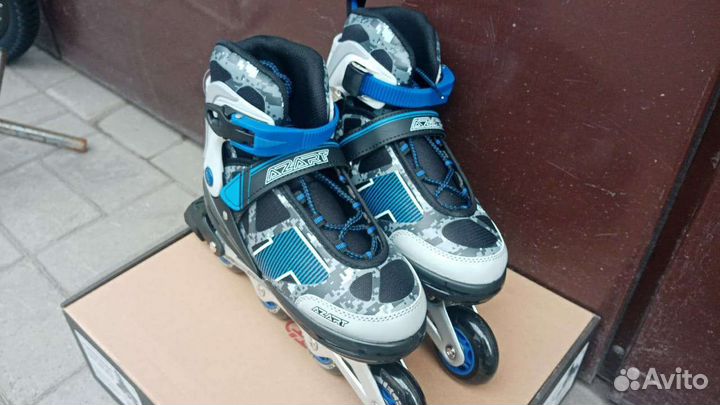 Роликовые коньки Azart р.38-41 голубые