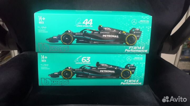Модели Mercedes-AMG W14 2023 formula 1 24 Bburago