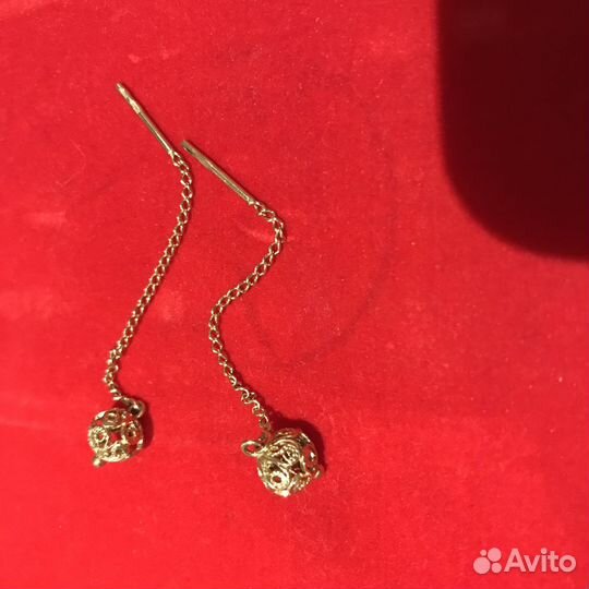 Золотые серьги 583 пробы