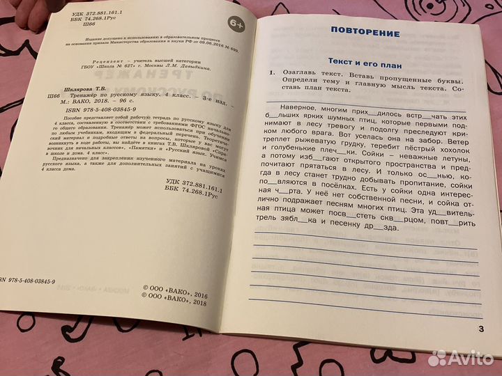 Пособие для школьников по русскому языку, 4 класс