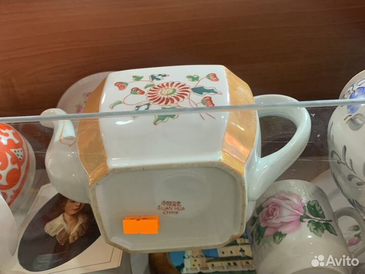 Старинный Чайник Фарфор ручная роспись Китай