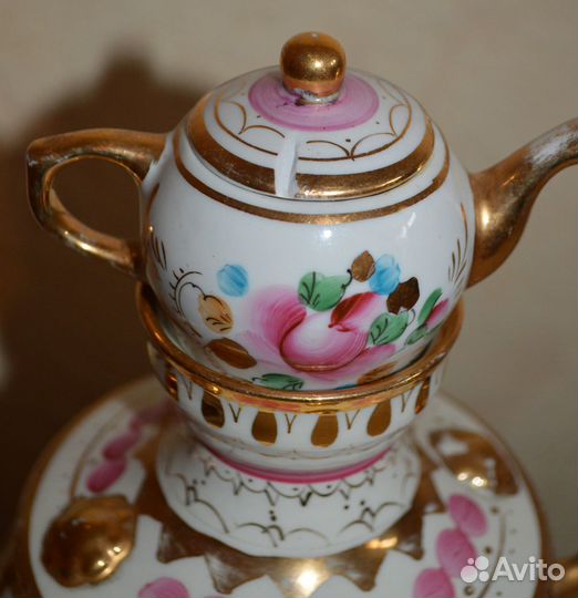 Фарфоровый самоварчик СССР. Гжель