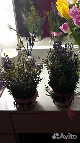 Уникальные букеты из лаванды и можжевельника