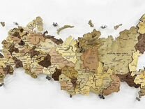 Настенная карта России / Карта России из дерева