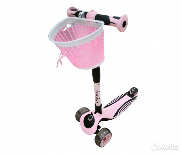 Самокат детский трехколесный, светящиеся колеса