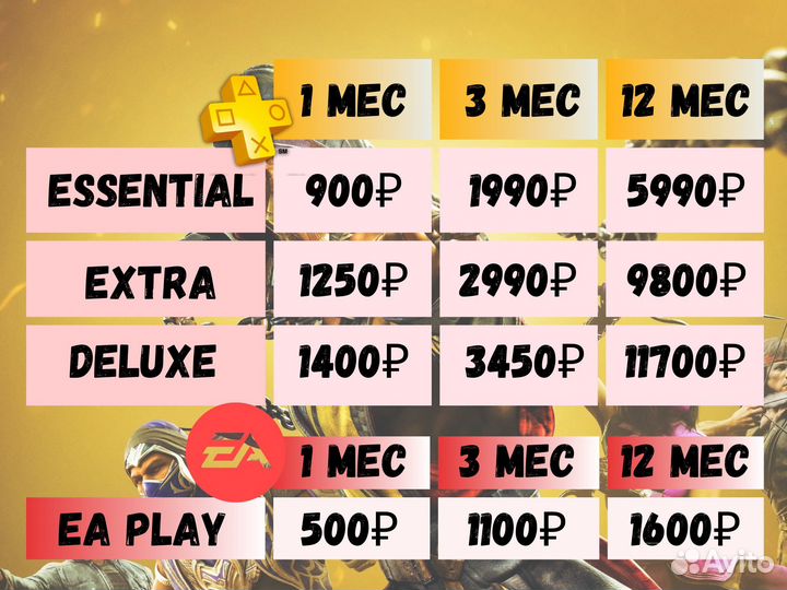 Подписка PS Plus Essential 1 мес. Самара + Ea play