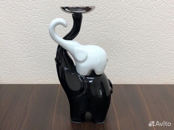 Статуэтка декоративная Подсвечник Слоны керамика