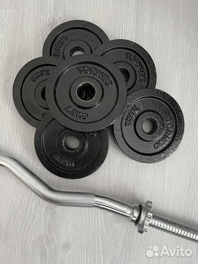 Кривой гриф с блинами