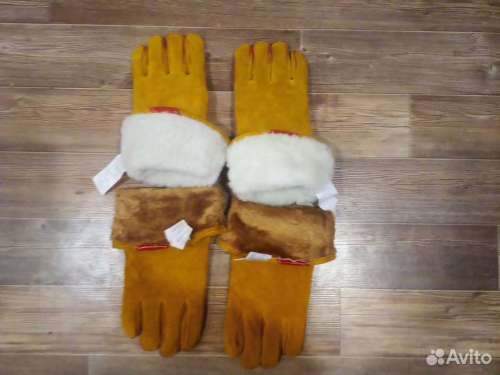 Перчатки краги меховые спилковые