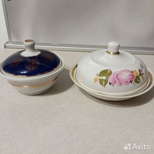 Винтаж: сахарница,масленка. СССР