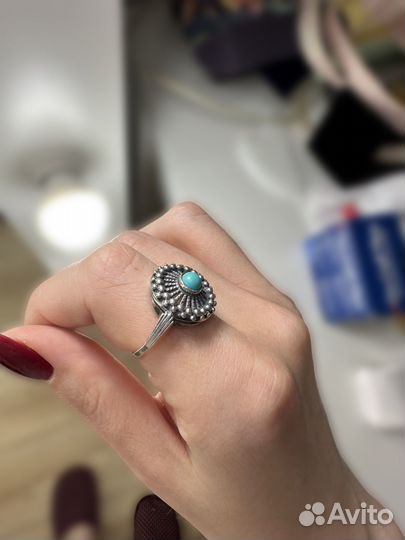 Кольцо с бирюзой