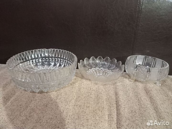 Сервировочная посуда хрусталь, стекло. СССР