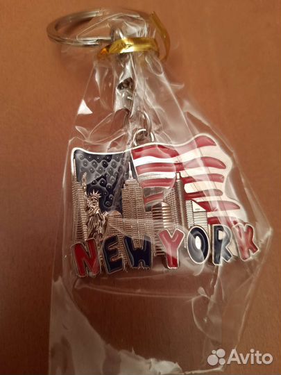 Брелок для ключей NEW york на цепочке с кольцом