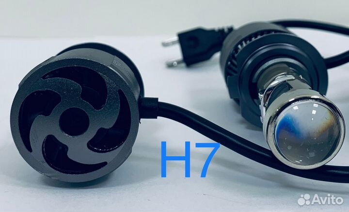 Светодиодные led мини линзы H7 гарантия 1 год