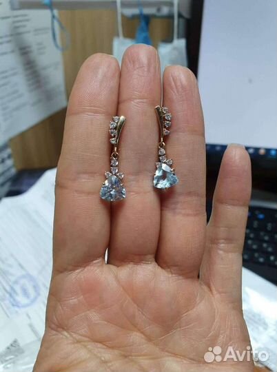 Серьги топаз.585*