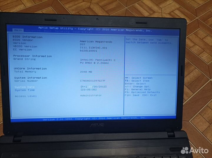 Ноутбук Asus на запчасти