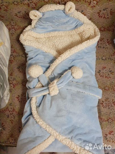 Конверт / одеяло плюшевый демисезонный для коляски