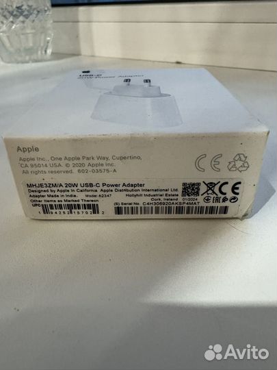 Apple 20w usb c power adapter оригинал