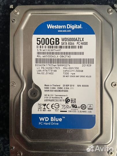 Жесткий диск 500гб 3.5 HDD WD Blue