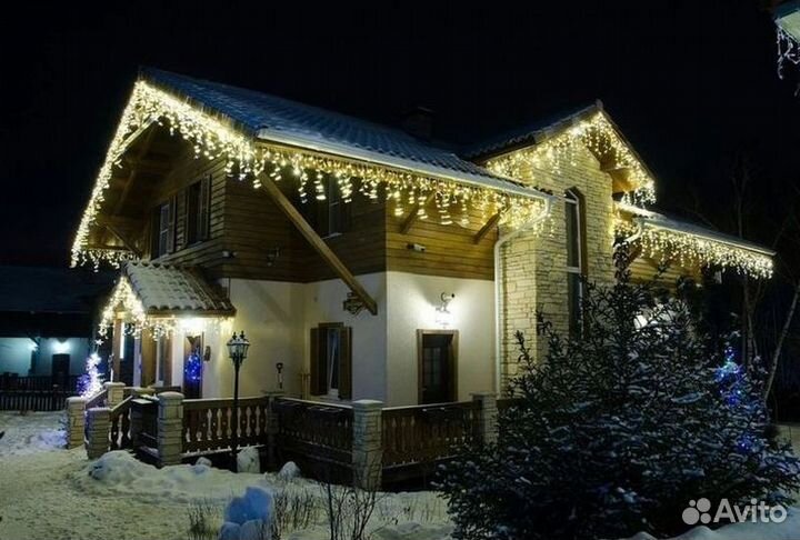 Гирлянда уличная бахрома морозостойкая