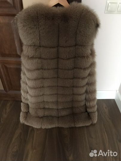 Меховой жилет из песца xs-s