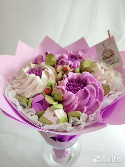 Букет пионов из зефира на день мамы