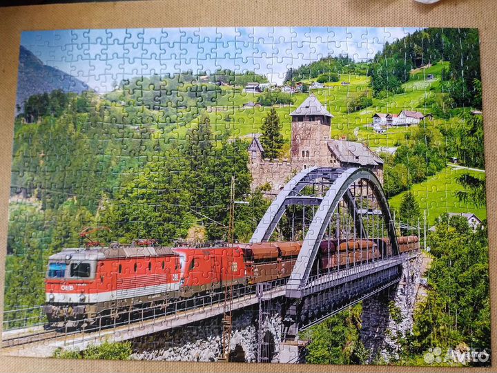 Пазл 500. Поезд на мосту