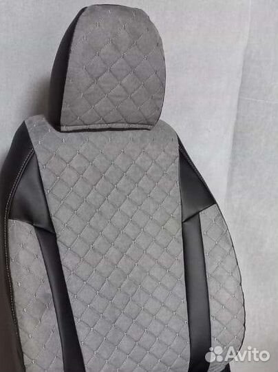 Чехлы Рено Дастер серая алькантара Франт+