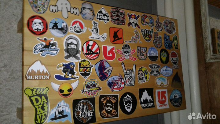 Наклейки и нашивки на сноуборд и чехол-Burton,Quik