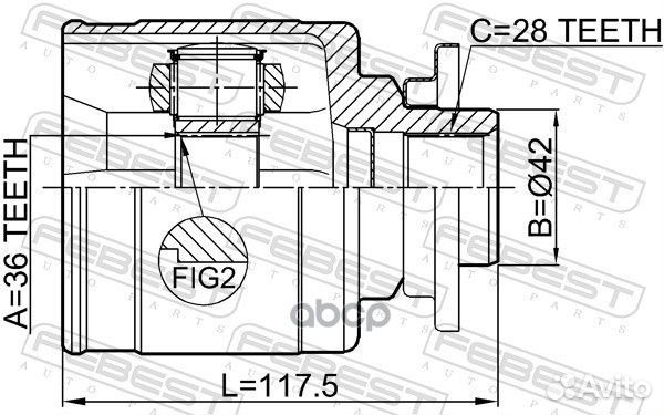 0511-BT50LH ШРУС внутренний левый к-кт Ford Ra