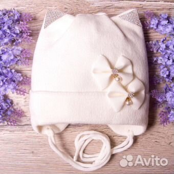 Шапка на 0-3 мес (37-40см). Новая. Синтепон