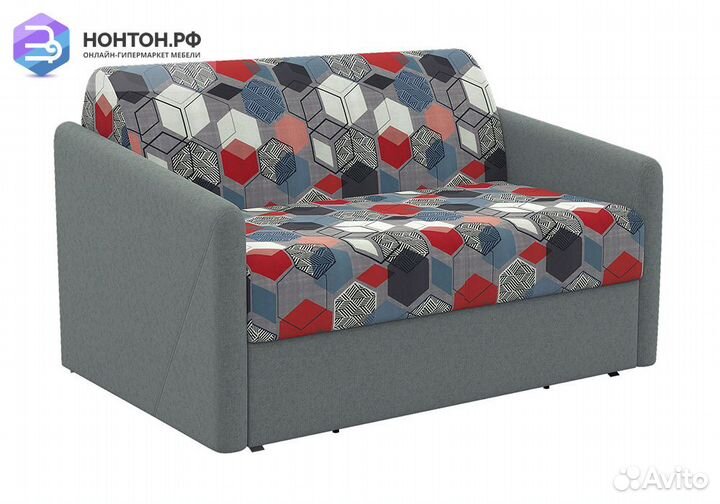 Диван дельфин Глория-Эконом 2 серый / геометрическ