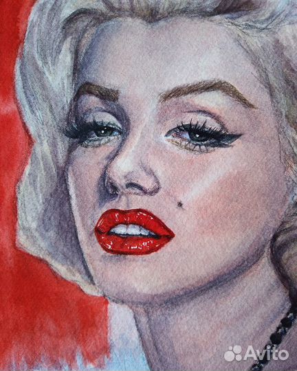 Картина Мэрилин Монро акварель