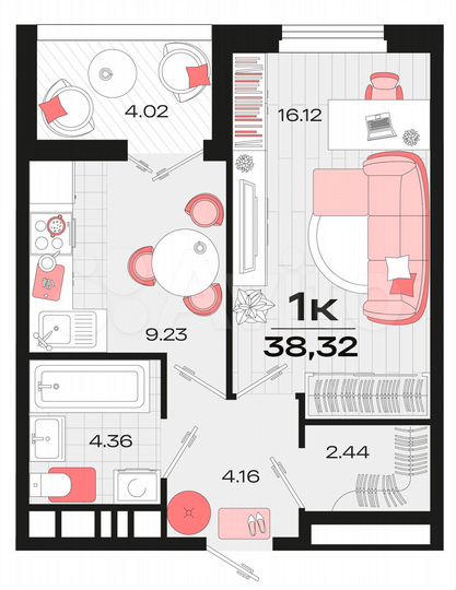 1-к. квартира, 37,7 м², 7/14 эт.
