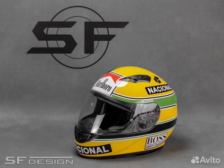 Аэрография для шлема Yellow Boss Marlboro Man