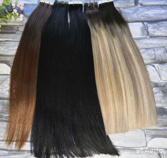 Натуральные волосы на лентах