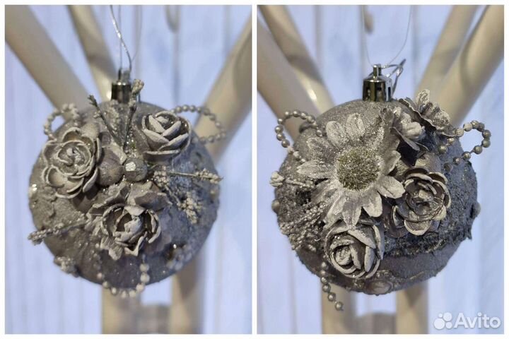 Новогодние шары, ручная работа, диаметр 8см